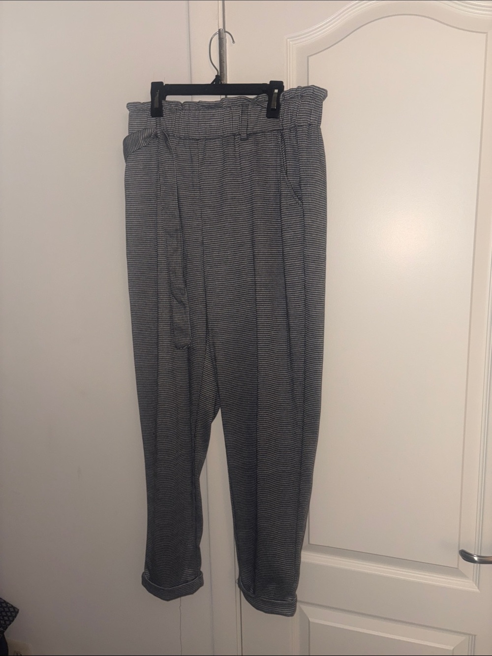 SO Black & White Pinstripe Paperbag Waist Pants